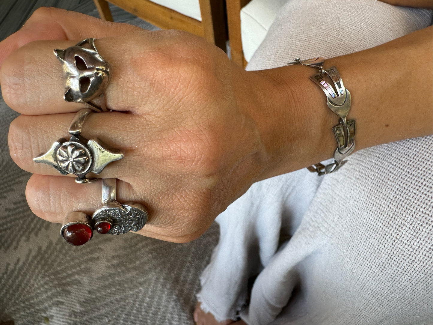 Vintage North/South Flower Ring