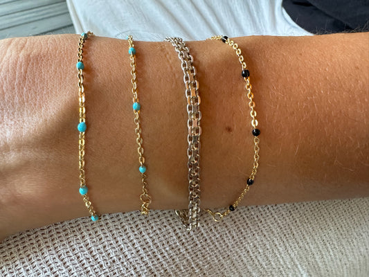 Turquoise and Gold Bracelet Stack